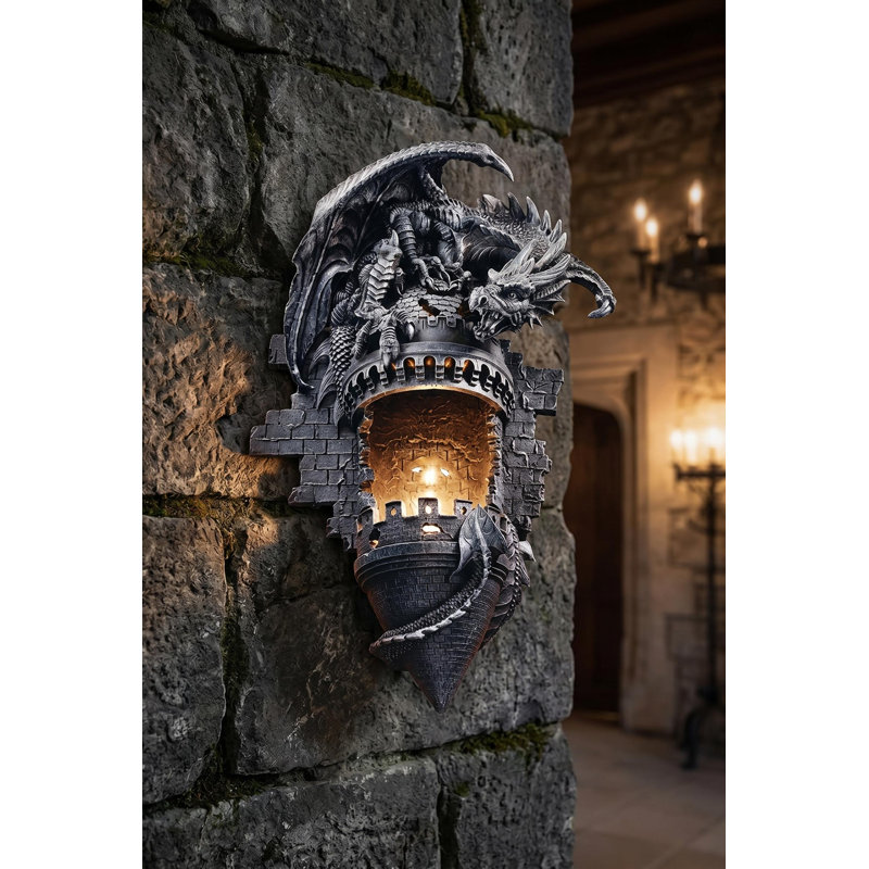 Design Toscano Dragon's Castle Lair Wall Sconce & Reviews | Wayfair